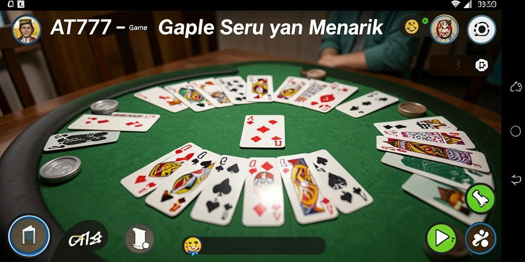 Screenshot gameplay AT777 menunjukkan antarmuka Gaple yang menarik.