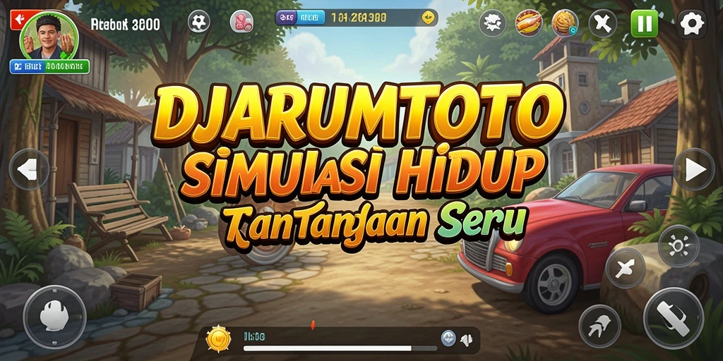 Screenshot gameplay DJARUMTOTO menunjukkan interaksi seru antar karakter.