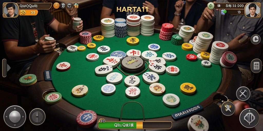 Screenshot dari gameplay seru HARTA11 yang menunjukkan aksi QiuQiu.