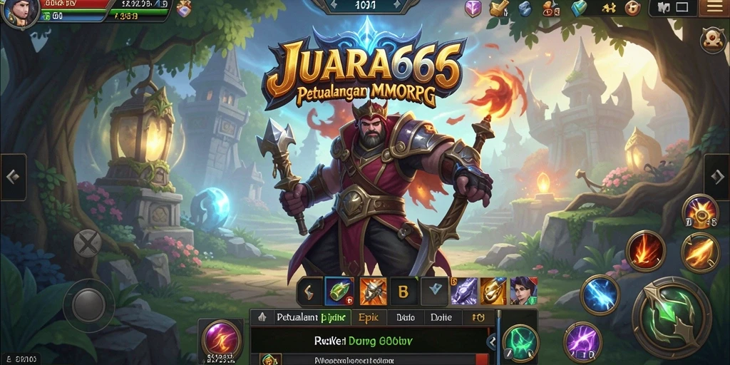 Screenshot utama JUARA666 menampilkan aksi seru di dunia MMORPG.