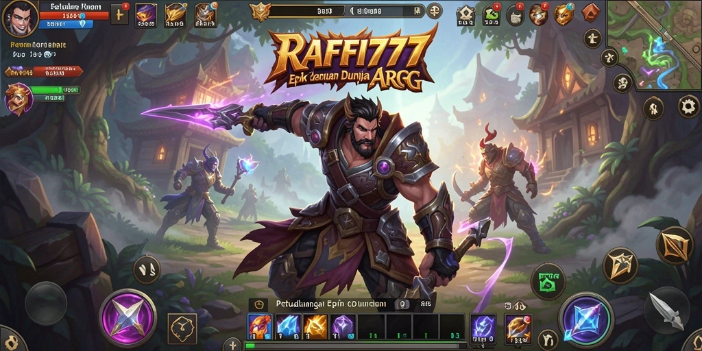 Screenshot gameplay RAFFI777 menunjukkan pertarungan epik dan grafis menawan.