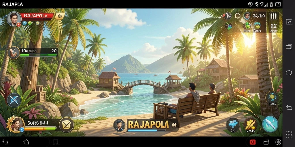 Tampilan gameplay RAJAPOLA yang menarik dan penuh warna.
