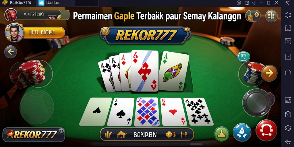 Menampilkan gameplay seru dari permainan Gaple di REKOR777.