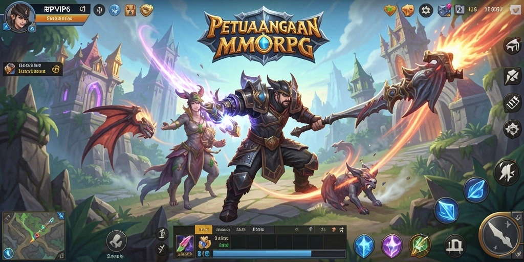 Tangkapan layar RPVIP6 menampilkan aksi seru dalam pertarungan MMORPG.
