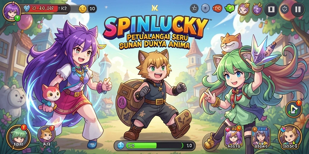 Tampilan gameplay SPINLUCKY yang menarik dan berwarna.
